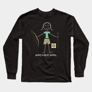 Funny Womens Archery Design Long Sleeve T-Shirt